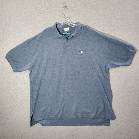 VINTAGE Big Dogs Men Polo Shirt 2X Blue Embroidered Short Sleeve Collar - Picture 1 of 7